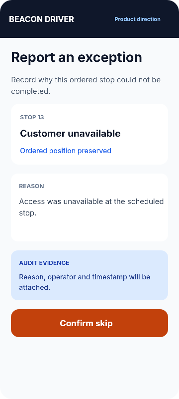 Product direction: Exception review