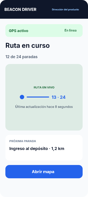 Dirección de producto: Vista de seguimiento